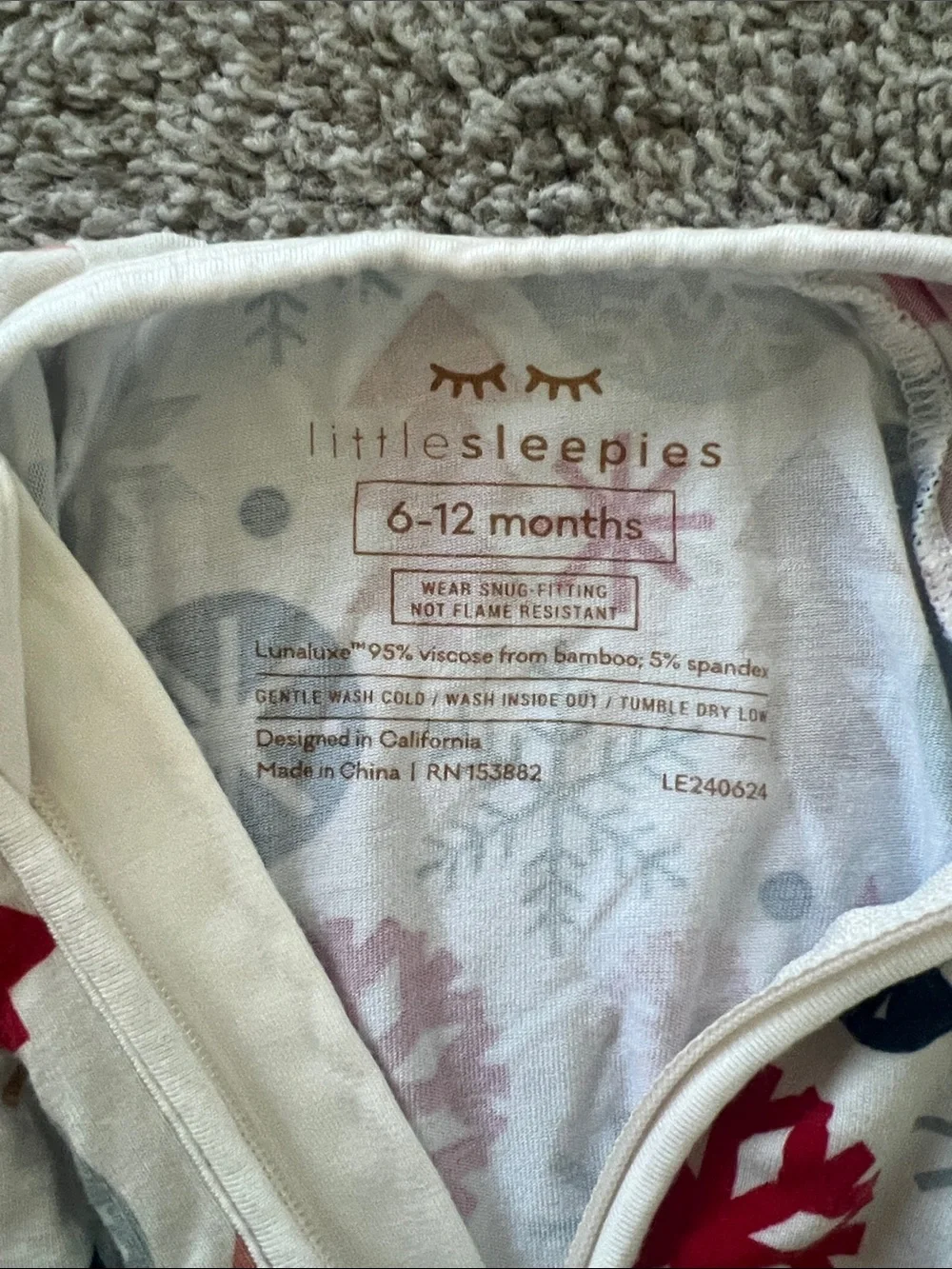 Little Sleepies Holiday Footed One-Piece Pajamas